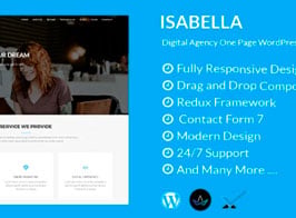 Isabella – Digital Agency One Page WordPress Theme