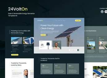 24Volton – Solar & Renewable Energy Elementor Template Kit