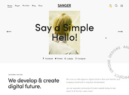 Sanger – Personal Portfolio for Creatives WordPress Theme