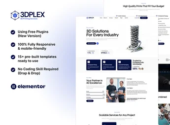 3DPlex – 3D Printing Services Elementor Template Kit