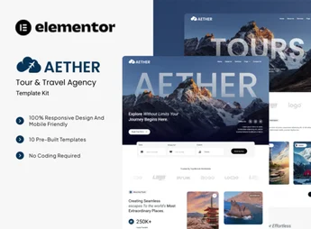 Aether – Tour & Travel Agency Elementor Template Kit