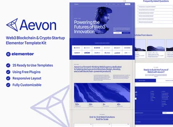 Aevon – Web3 Blockchain & Crypto Startup Elementor Template Kit