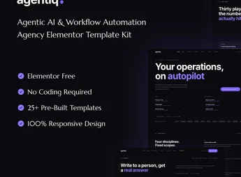 Agentiq – Agentic AI & Workflow Automation Agency Elementor Template Kit