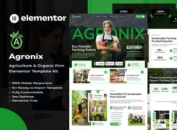 Agronix – Agriculture & Organic Farming Elementor Template Kit