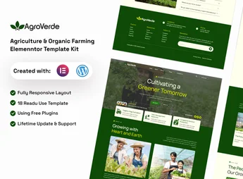 Agroverde – Agriculture & Organic Farming Elemenntor Template Kit