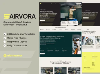 Airvora – Commercial HVAC Services Elementor Template Kit