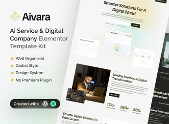 Aivara – AI Service & Digital Company Elementor Template Kit