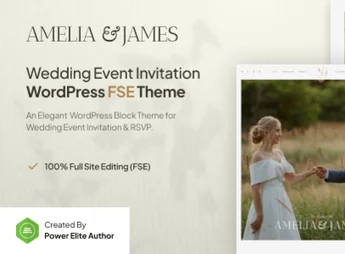 Amelia & James – Wedding Invitation Gutenverse FSE WordPress Theme