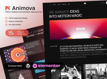 Animova – Motion Graphics and Animation Agency Elementor Template Kit