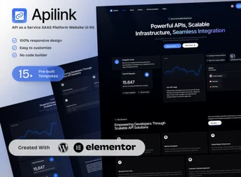 Apilink – API as a Service SAAS Platform Elementor Template Kit for Developer Solutions