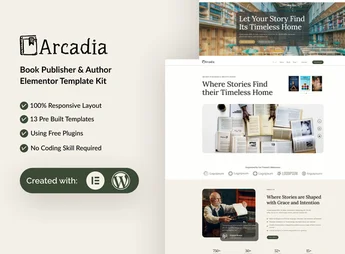 Arcadia – Book Publisher & Author Elementor Template Kit