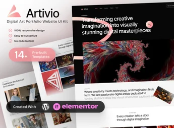 Artivio – Digital Art Portfolio Elementor Template Kit