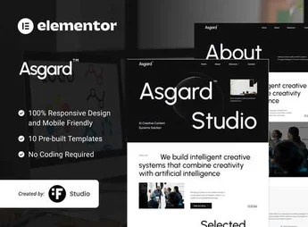 Asgard – AI Creative Content Agency Elementor Template Kit
