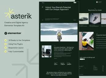 Asterik – Creative & Digital Agency Elementor Template Kit