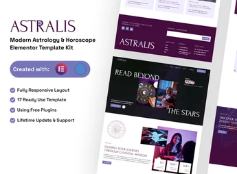 Astralis – Modern Astrology & Horoscope Elementor Template Kit