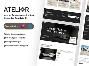 Atelior – Interior Design & Architecture Elementor Template Kit