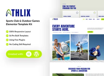 Athlix – Sports Club & Outdoor Games Elementor Template Kit