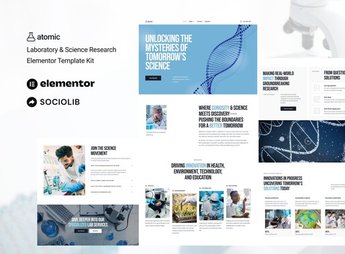 Atomic – Laboratory & Science Research Elementor Template Kit