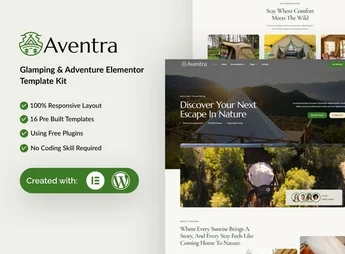 Aventra – Glamping & Adventure Elementor Template Kit