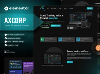 Axcorp – Trading & Investment Company Elementor Pro Full Site Template Kit
