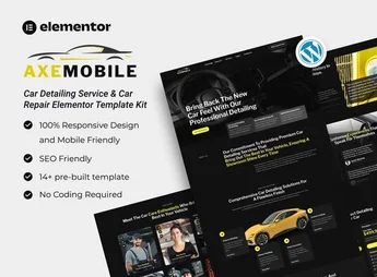 Axemobile – Car Detailing Service & Car Repair Elementor Template Kit