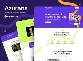 Azurans – Insurance Company Elementor Template Kit