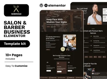 Baberage – Barber & Hairdresser Shop Elementor Template Kit