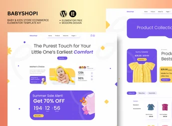 Babyshopi – Kids Store & Baby Shop Elementor Template Kit