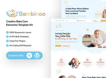 Bambinoo – Creative Baby Care Elementor Template Kit