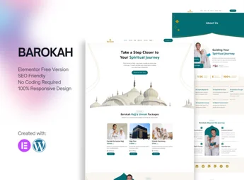 Barokah – Hajj & Umrah Tour Travel Elementor Template Kit