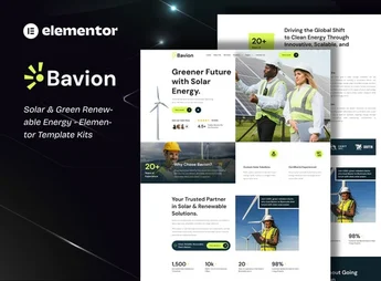 Bavion – Solar & Renewable Energy Elementor Template Kit