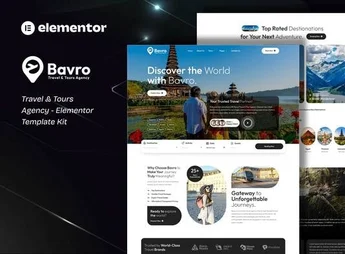 Bavro – Travel & Tour Agency Elementor Template Kits