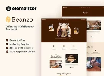 Beanzo – Coffee Shop & Cafe Elementor Template Kit