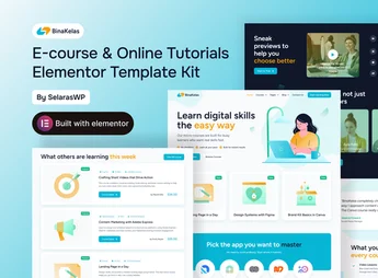 BinaKelas – E-Course & Online Tutorials Elementor Template Kit