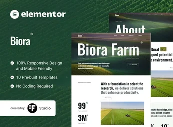 Biora – Agriculture Research Elementor Template Kit