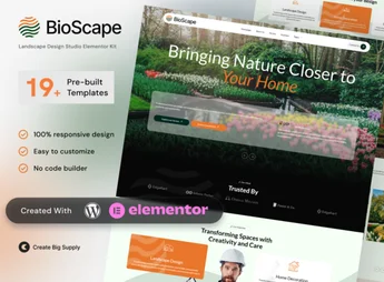 BioScape – Landscape Design & Home Decoration Elementor Template Kit
