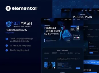 Bitmash – Modern Cyber Security Elementor Template Kit