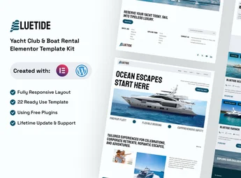 Bluetide – Yacht Club & Boat Rental Elementor Template Kit