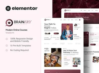 Brainery – School Online Courses Elementor Template Kit