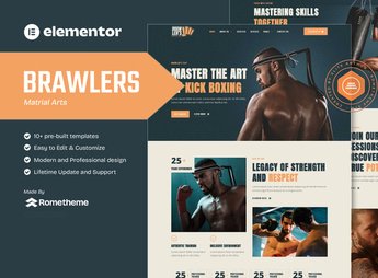 Brawlers – Martial Arts Elementor Template Kit