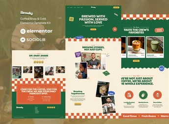 Brewly – Coffee Shop & Cafe Elementor Template Kit
