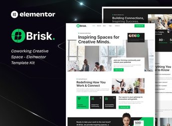 Brisk – Coworking Creative Space Elementor Template Kit