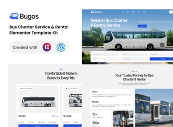 Bugos – Bus Charter Service & Rental Elementor Template Kit