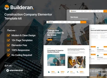 Builderan – Construction Company Elementor Template kit