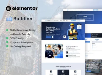 Buildion – Construction & Building Service Elementor Pro Template Kit