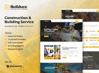 Builduce – Construction & Building Service Elementor Template Kit