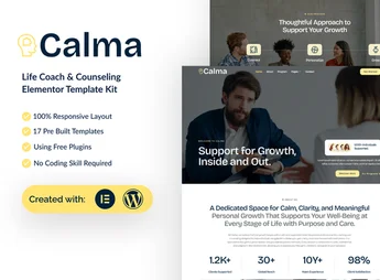 Calma – Life Coach & Counseling Elementor Template Kit