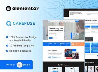 Carefuse – AI Health App Elementor Template Kit