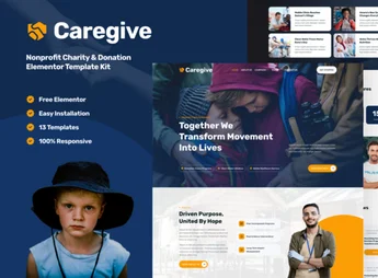 Caregive – Nonprofit Charity & Donation Elementor Template Kit