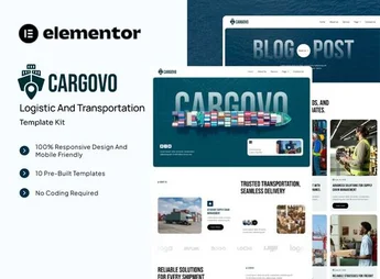 Cargovo – Logistic and Transportation Elementor Template Kit